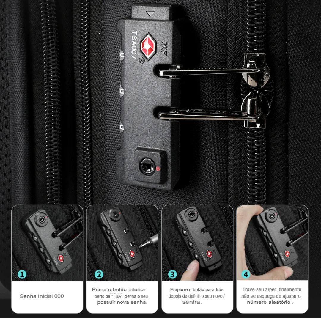 Mochila Executiva Expansível Antifurto Porta USB Andorra