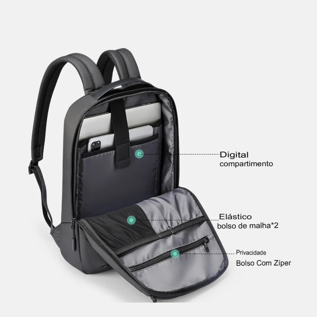 Mochila Executiva Minimalista Impermeável Lago
