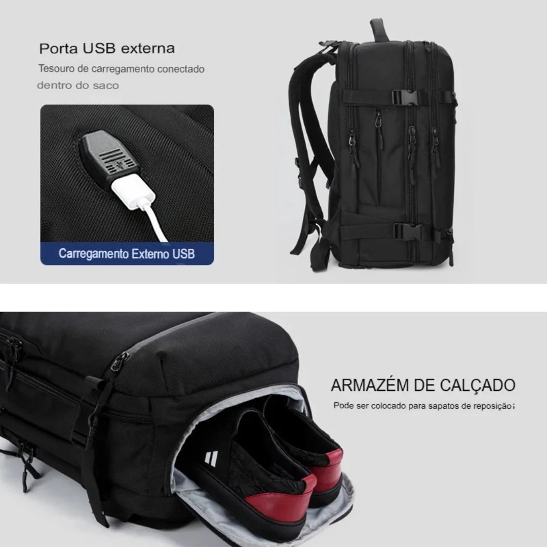 Mochila Executiva de Grande Capacidade Impermeável Viena