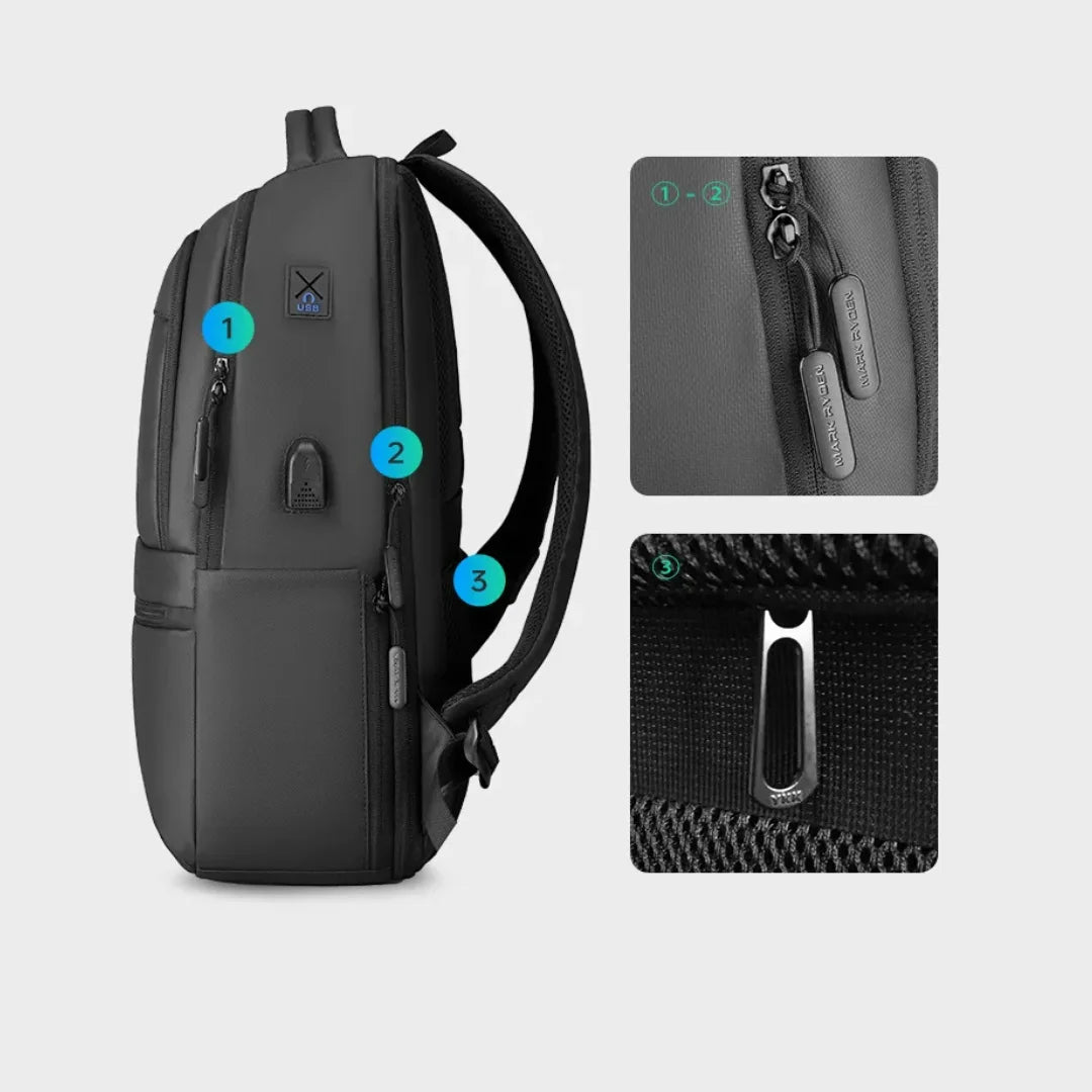 Mochila Executiva e Notebook USB Impermeável Dublin