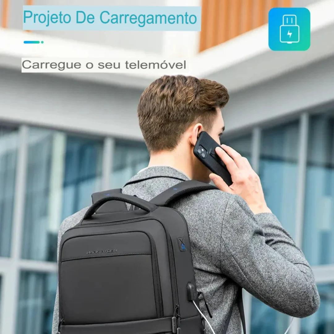 Mochila Executiva e Notebook USB Impermeável Dublin