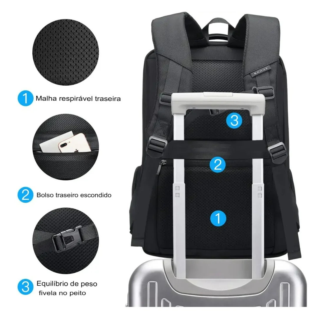 Mochila Para Notebook e Viagem Impermeavel USB Orion