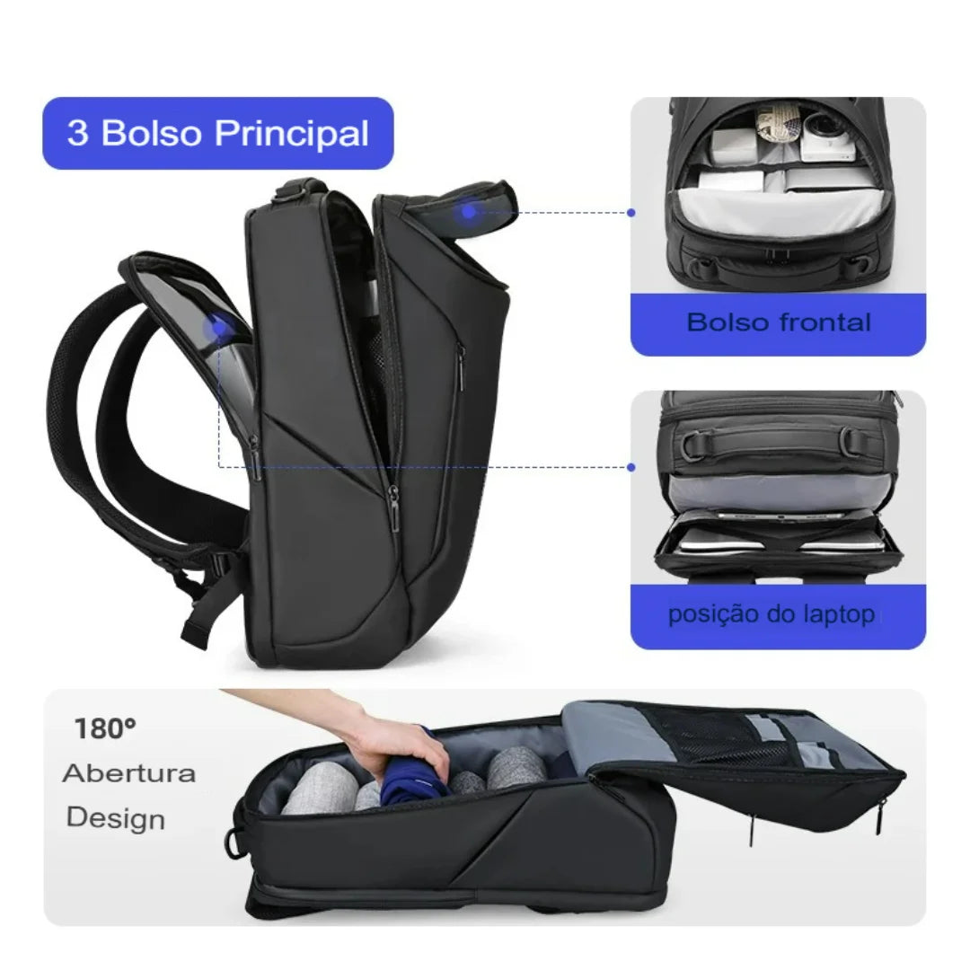 Mochila Para Notebook Porta USB Espaçosa Nexus