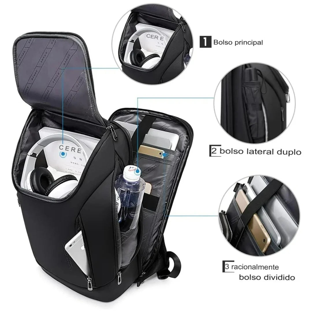 Mochila Para Notebook e Viagem Porta USB Meridian