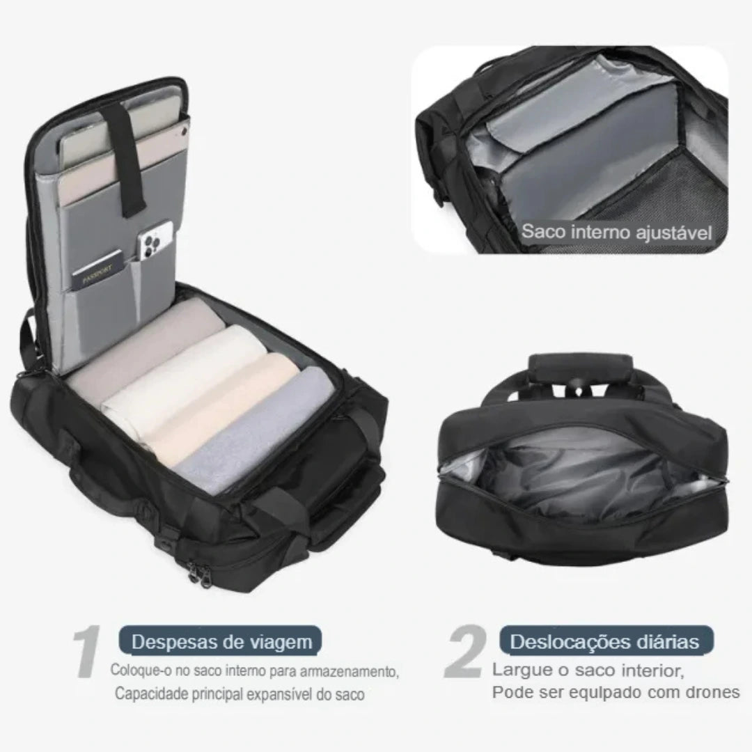 Mochila Para Notebook e Viagem Executiva Antifurto Axis