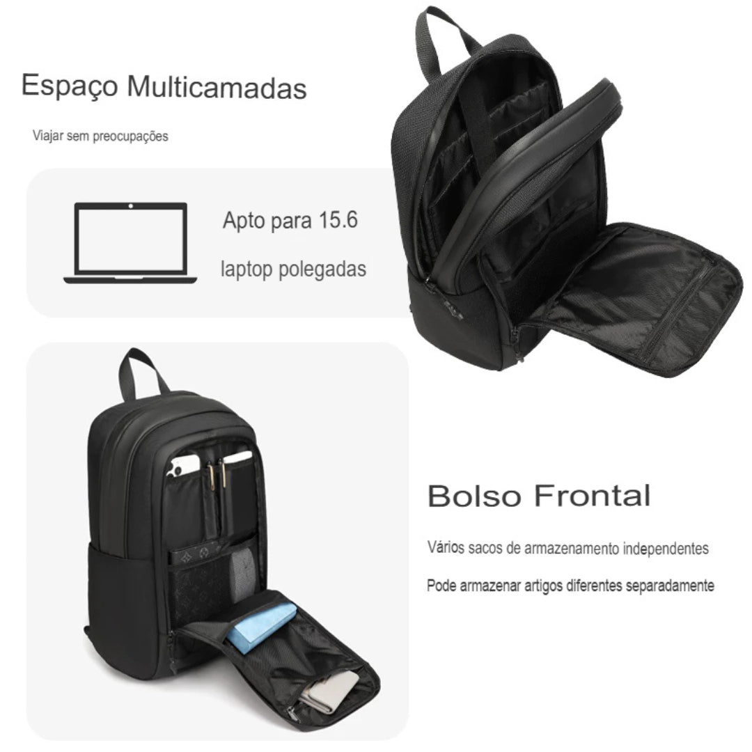 Mochila Para Notebook e Viagem Executiva Impermeável Vector