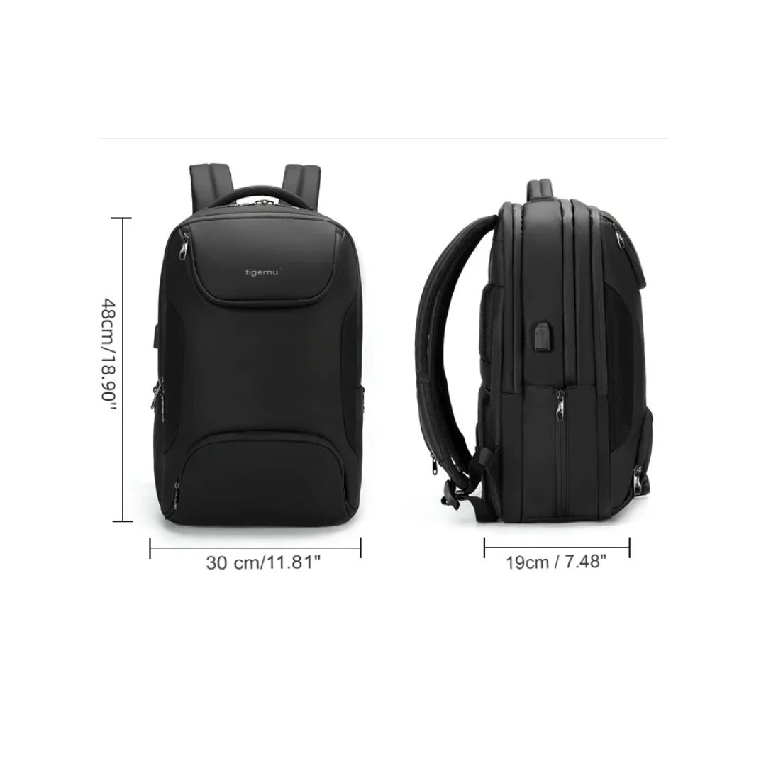 Mochila para Viagem Multi Bolsos e USB Impermeável Turim