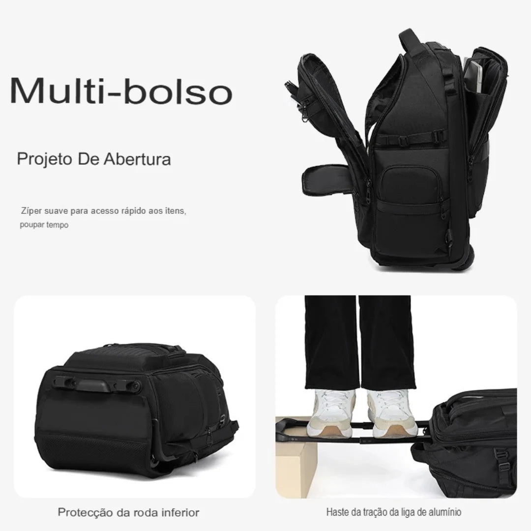 Mochila para Viagem com Rodas Impermeável Rover
