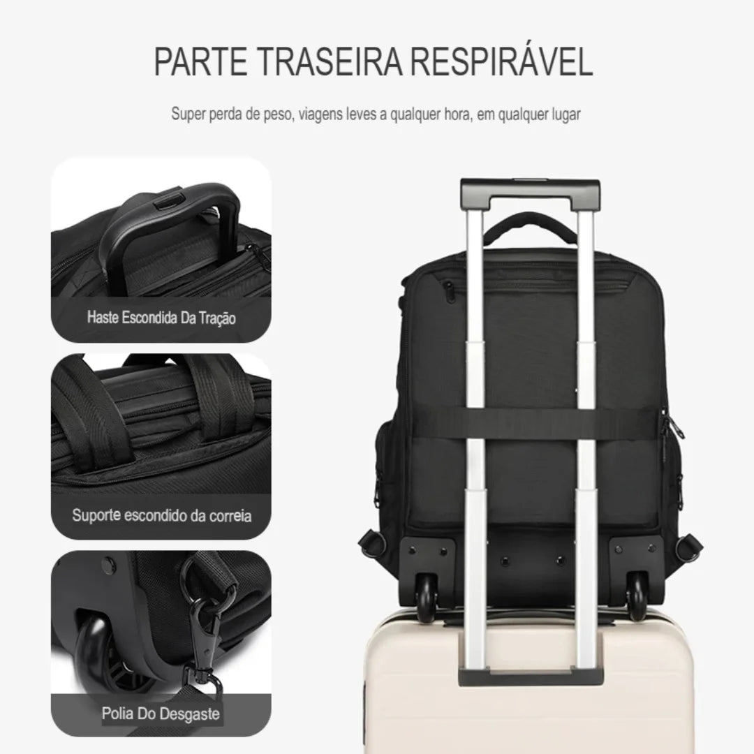 Mochila para Viagem com Rodas Impermeável Rover