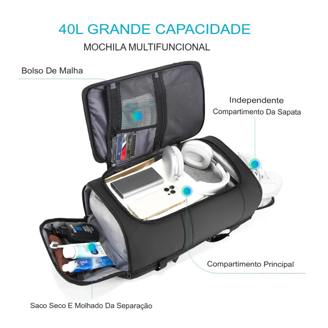 Mochila para Viagem de Alta Capacidade Impermeável Lyon