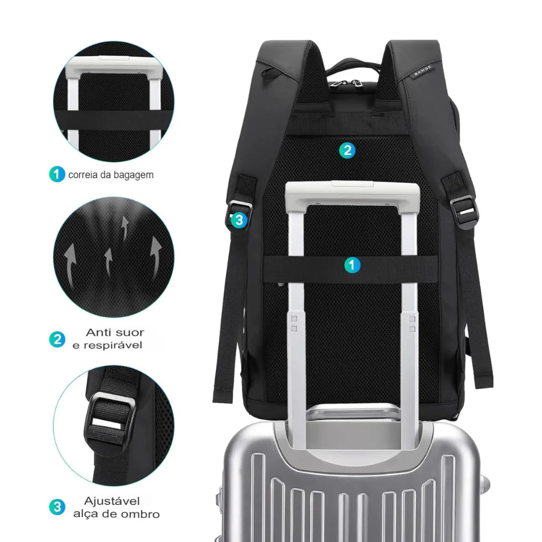 Mochila para Viagem de Alta Capacidade Impermeável Lyon