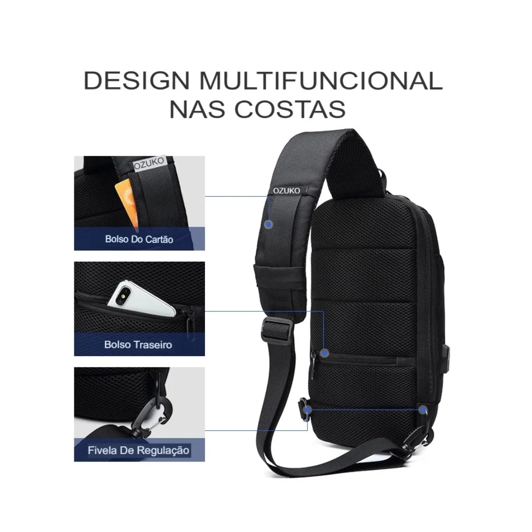 Shoulder Bag Antifurto Impermeável Porta USB Lorca