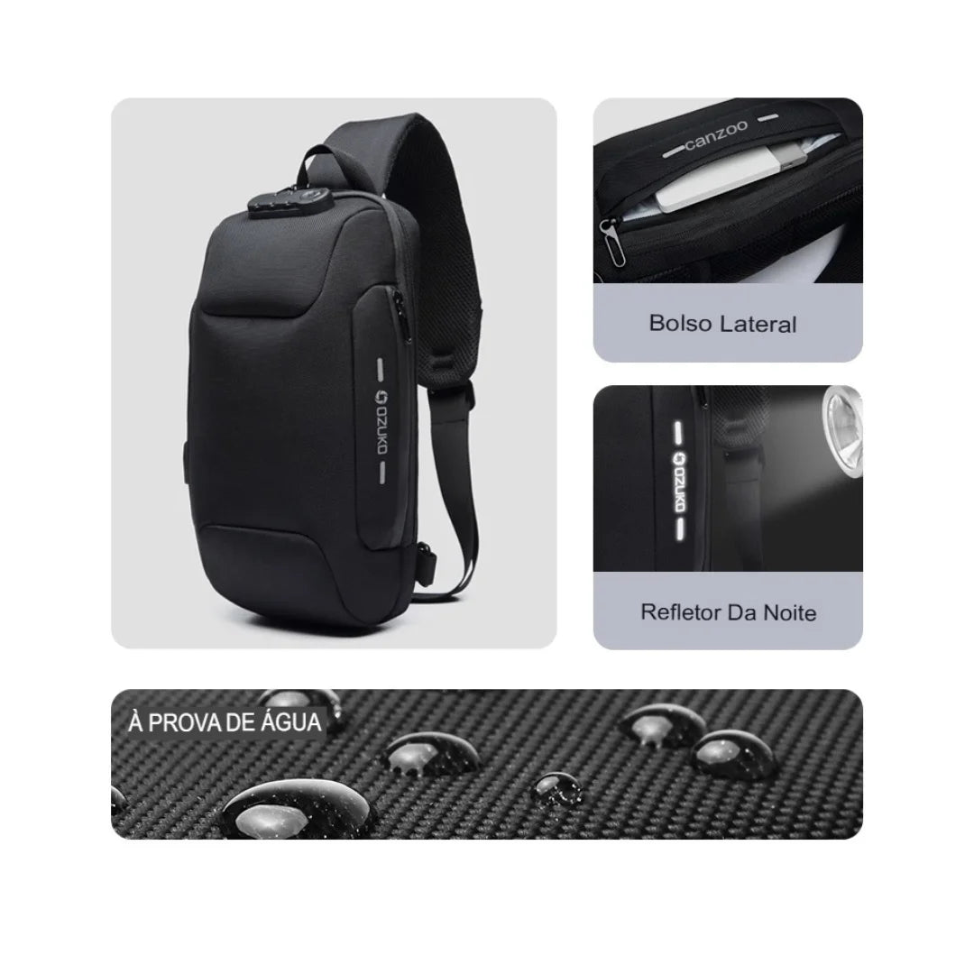 Shoulder Bag Antifurto Impermeável Porta USB Lorca