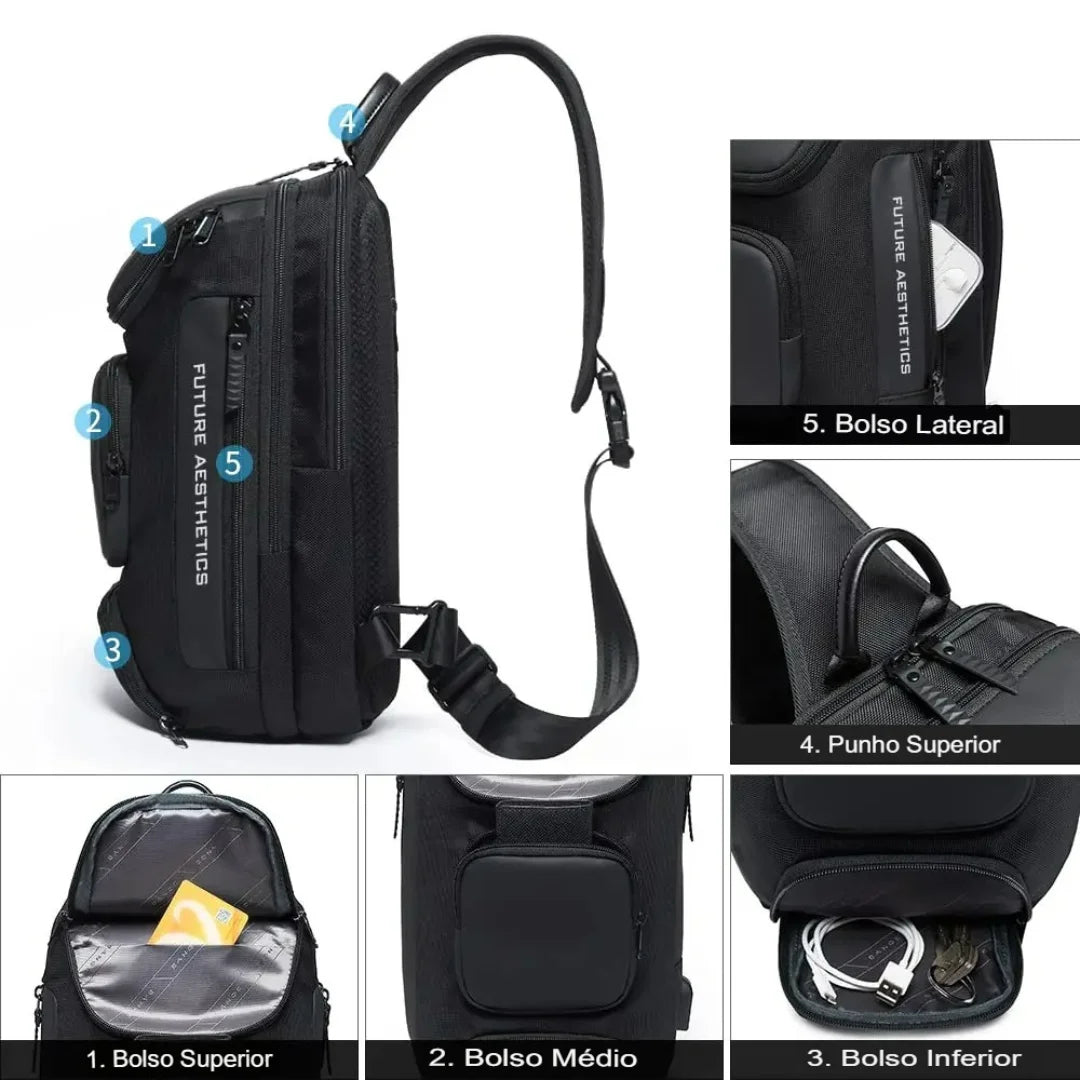 Shoulder Bag Antifurto Porta USB Berlim