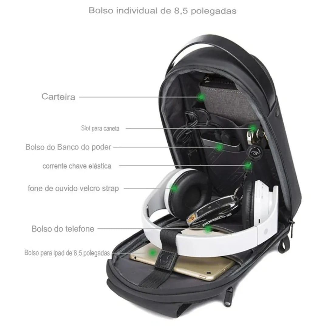 Shoulder Bag Impermeável Rígida e Futurista Bilbao