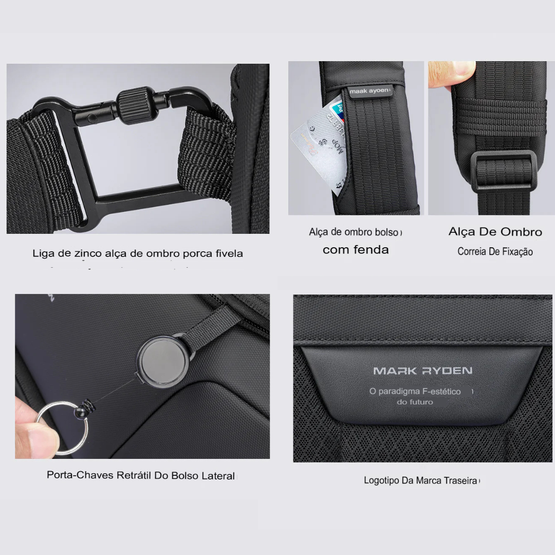 Shoulder Bag Viagem Urbana Impermeável Lusa