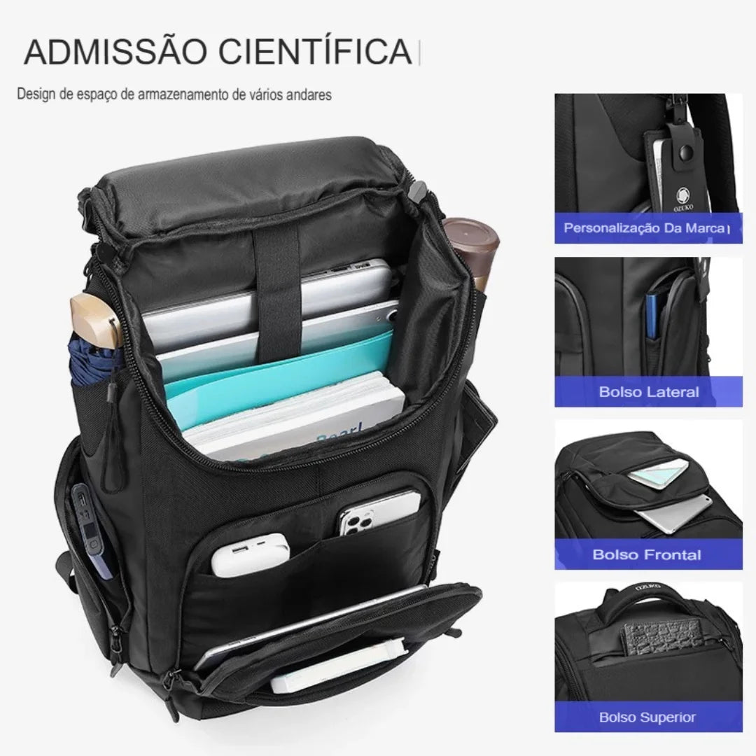 Mochila Executiva Antifurto Impermeável USB Angers