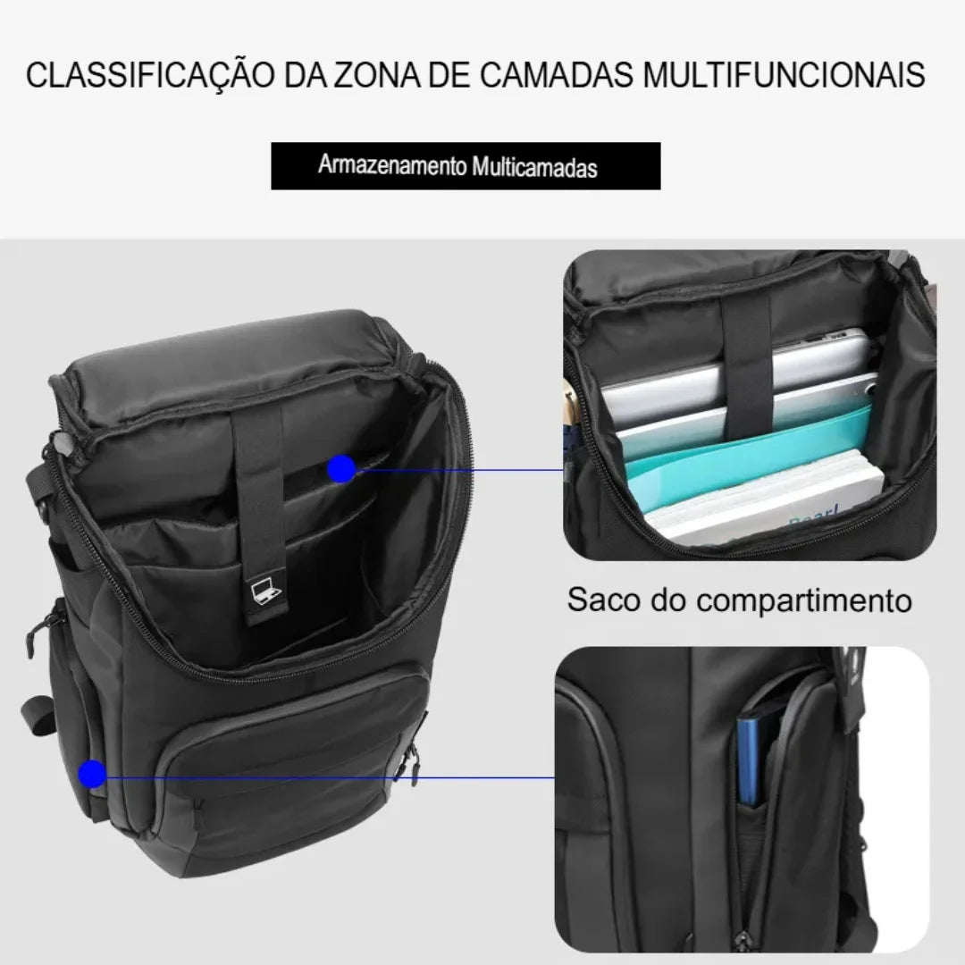 Mochila Executiva Antifurto Impermeável USB Angers