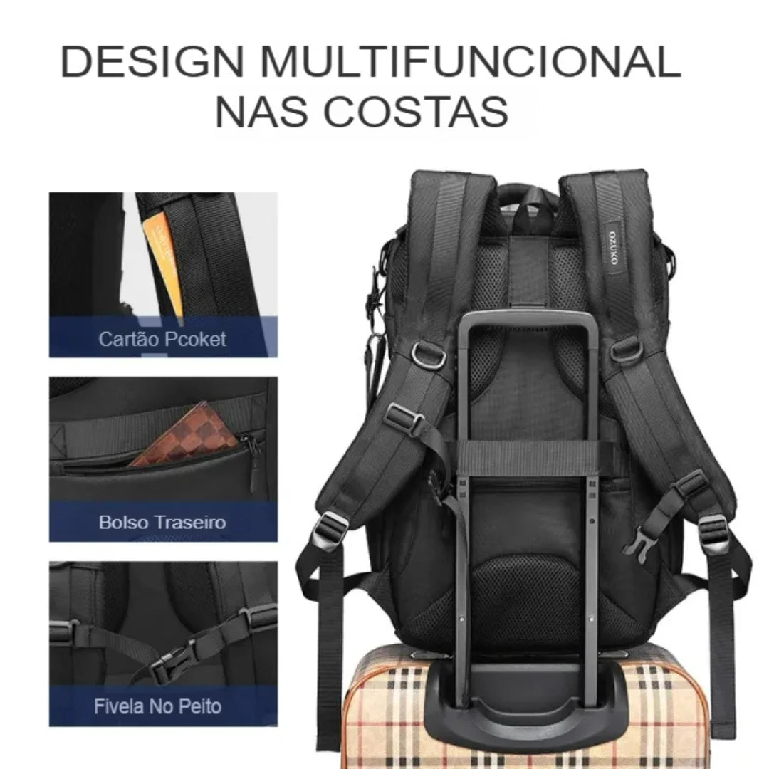 Mochila Executiva Antifurto Impermeável USB Angers