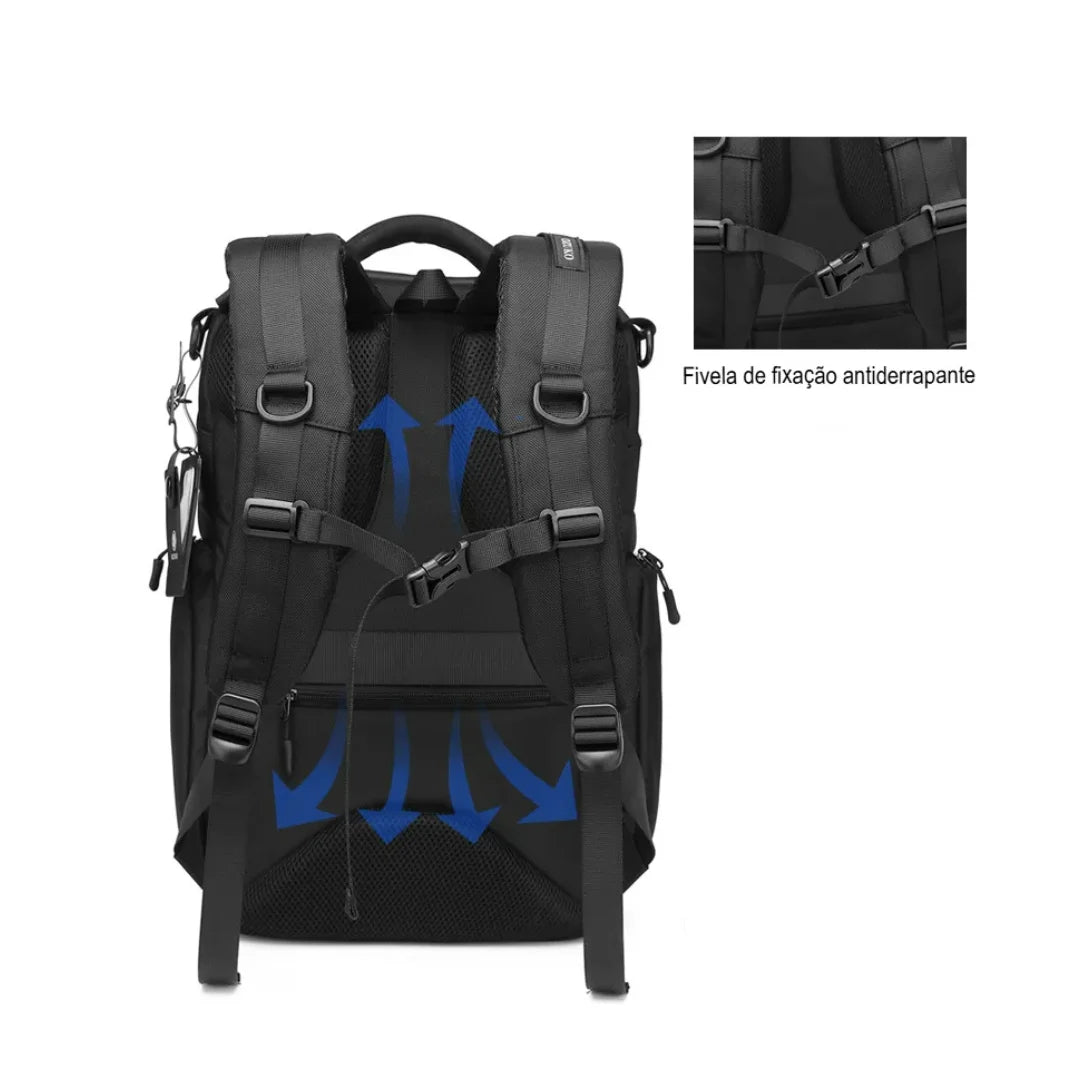Mochila Executiva Antifurto Impermeável USB Angers