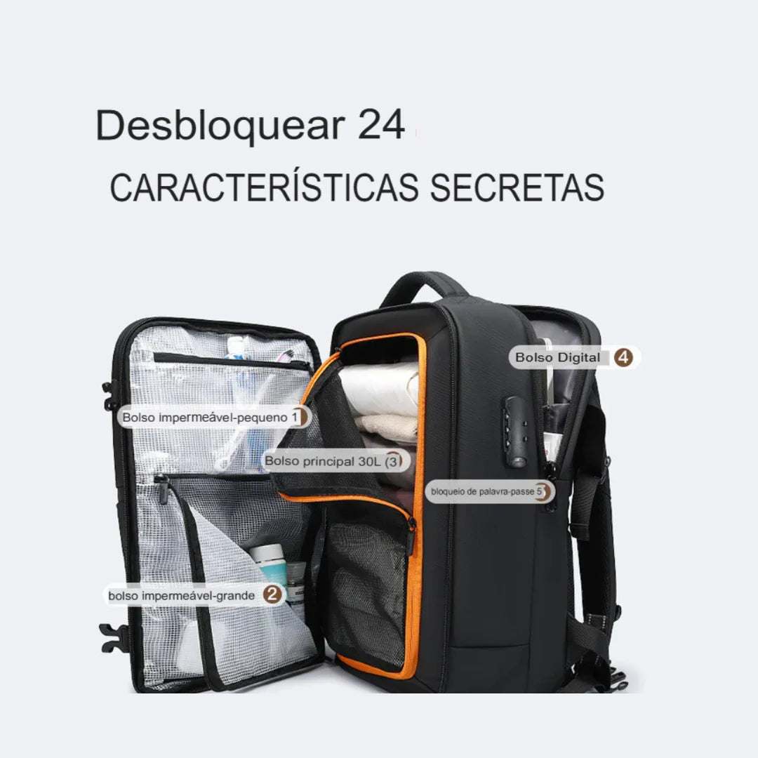 Mochila Executiva Antifurto Notebook Impermeável Braga
