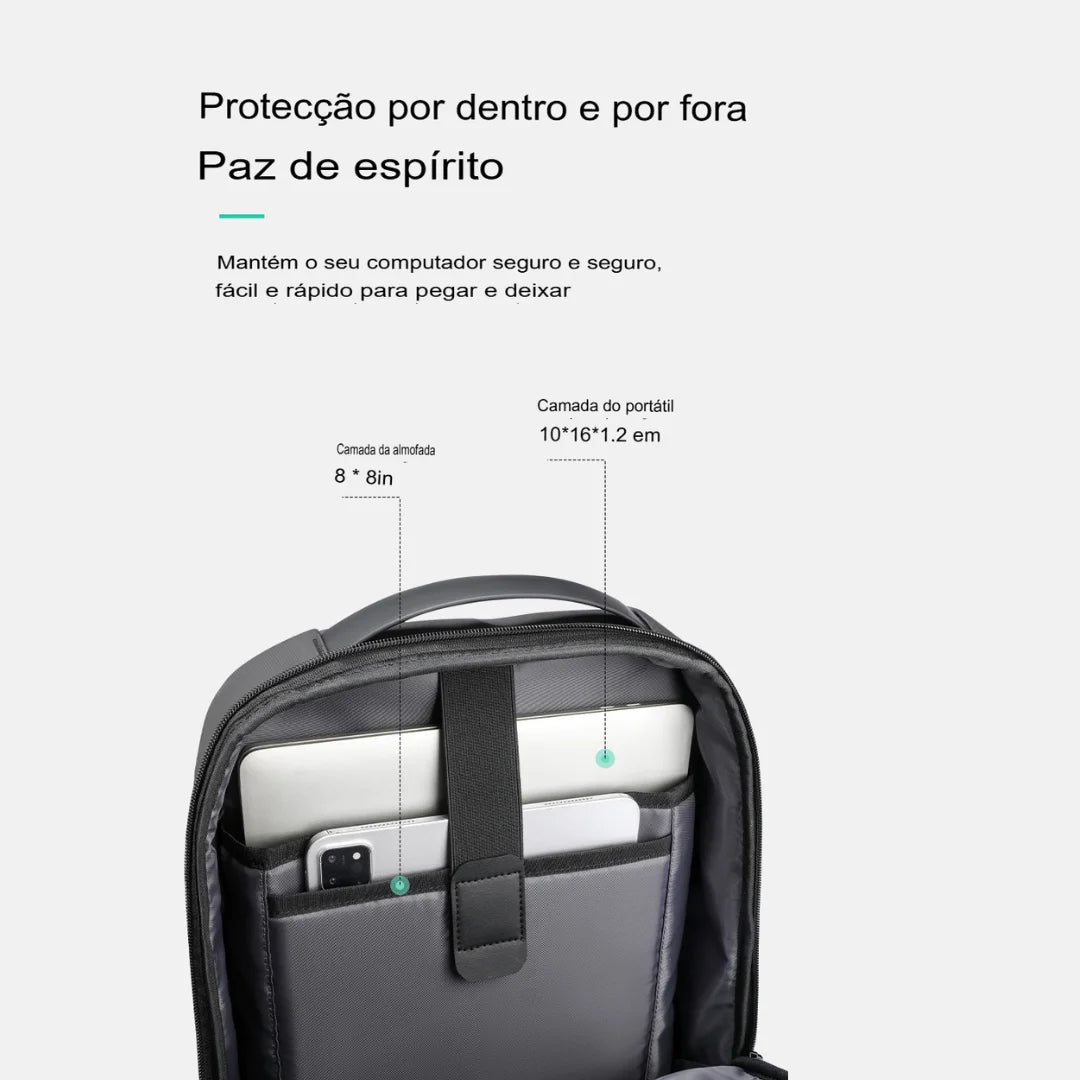 Mochila Executiva Minimalista Impermeável Lago