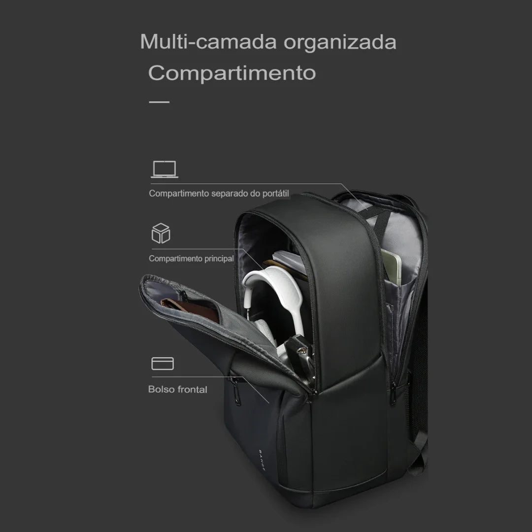 Mochila Executiva Minimalista Notebook Impermeável Bari