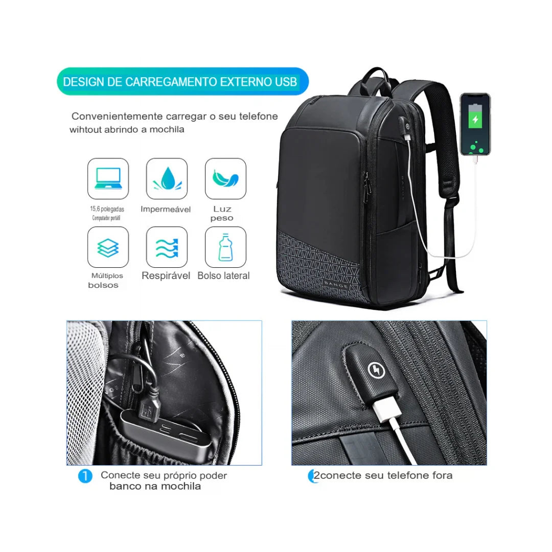 Mochila Executiva e Viagem Expansível USB Verona