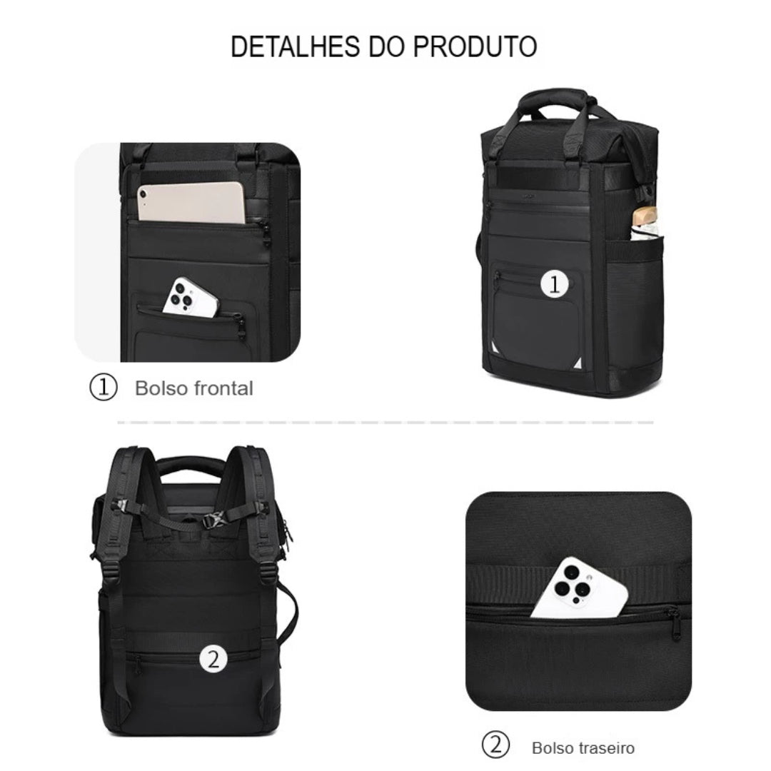 Mochila Para Notebook e Viagem Executiva Antifurto Axis
