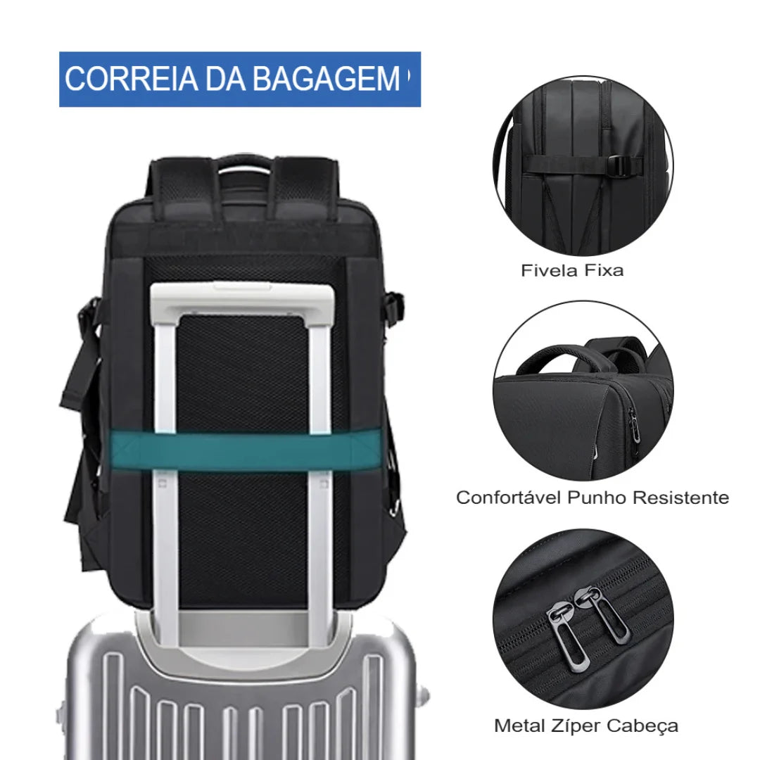 Mochila para Viagem Expansível Impermeável Milão