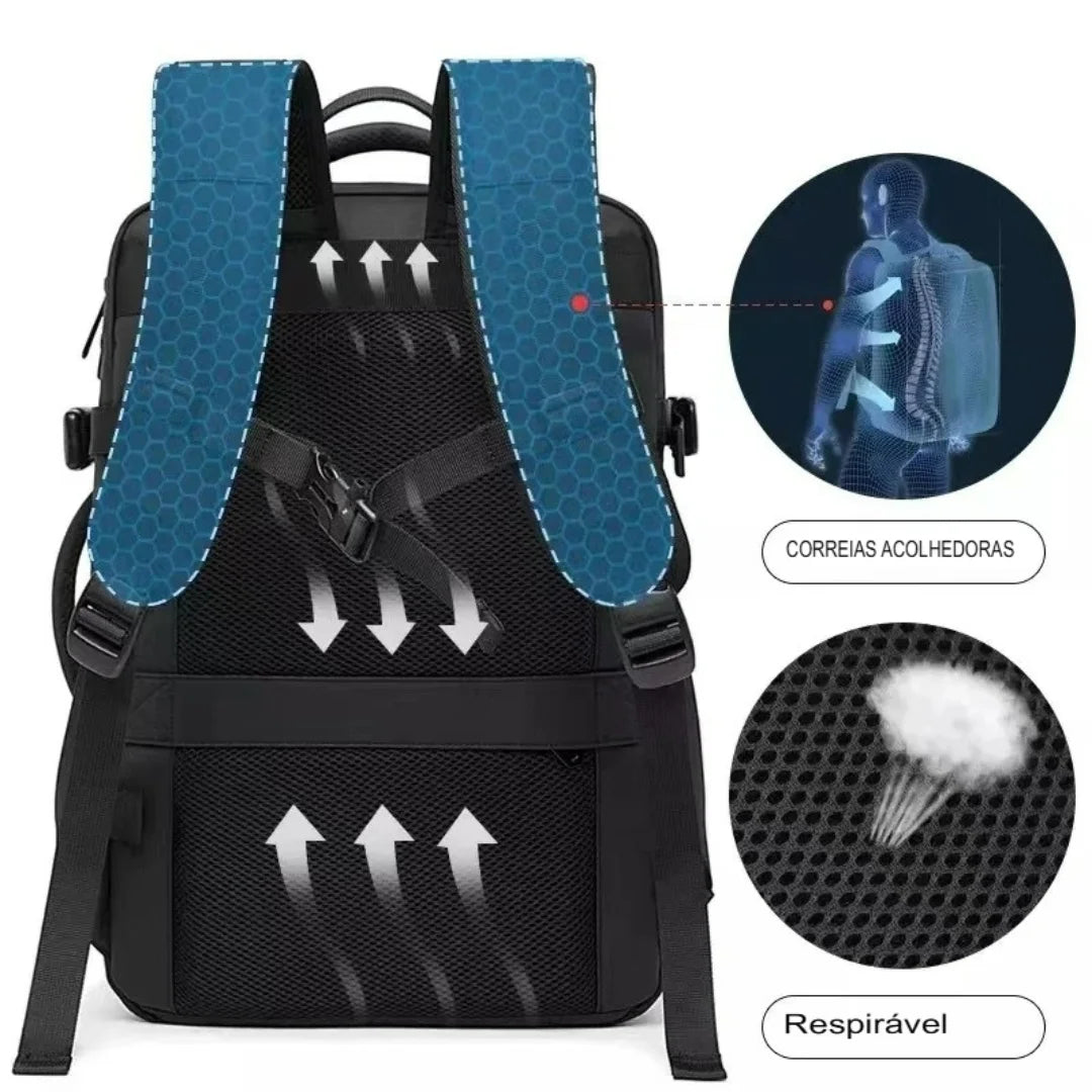 Mochila para Viagem Expansível Impermeável Milão