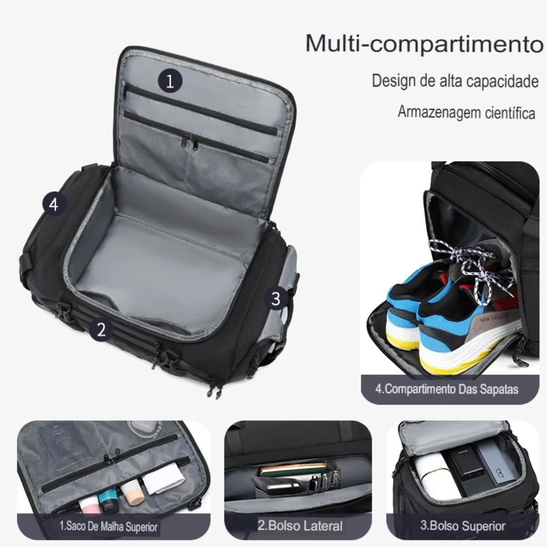 Mochila para Viagem Impermeável de Grande Capacidade Drake