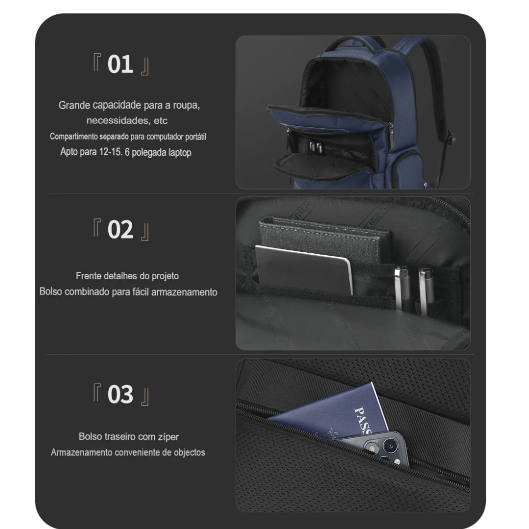 Mochila para Viagem e Notebook Impermeável Tigernu Avis
