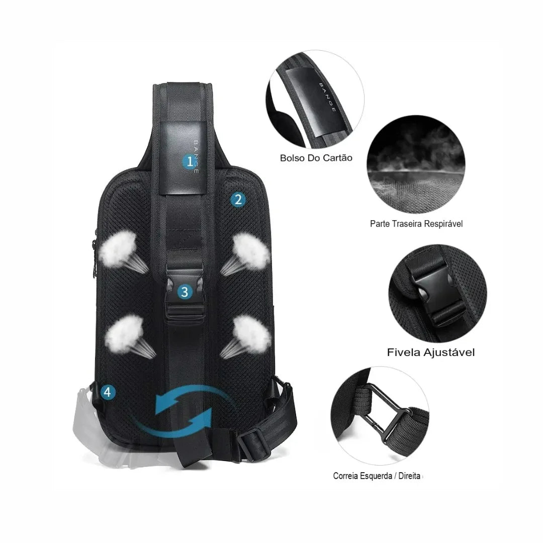 Shoulder Bag Antifurto Porta USB Berlim