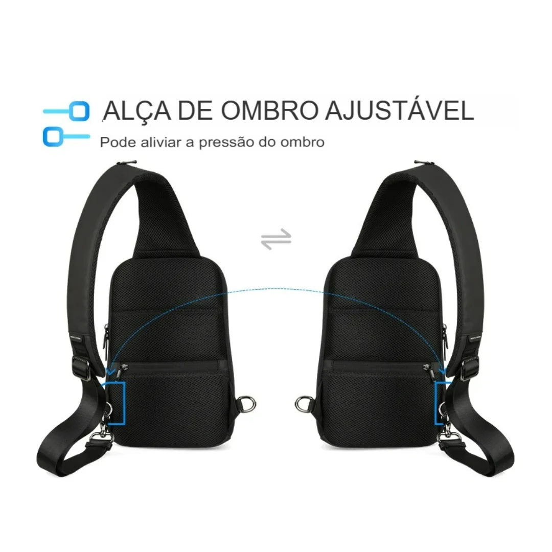 Shoulder Bag Compacta Porta USB Impermeável Naxos
